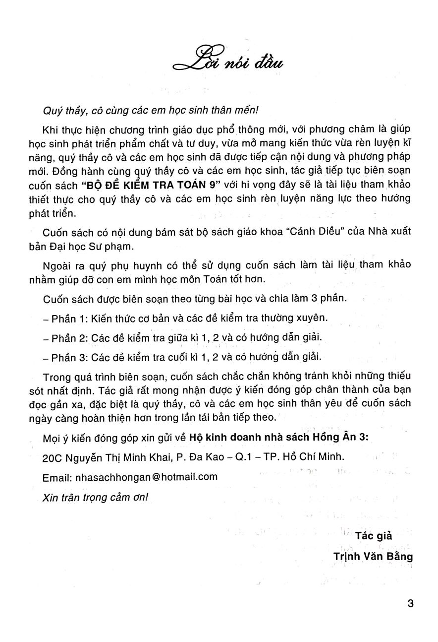 BỘ ĐỀ KIỂM TRA TOÁN LỚP 9 - KIỂM TRA THƯỜNG XUYÊN; GIỮA KÌ, CUỐI KÌ 1 - 2 (Bám sát SGK Cánh Diều)